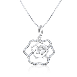 Precious Rose Silver Necklace SPE-3625
